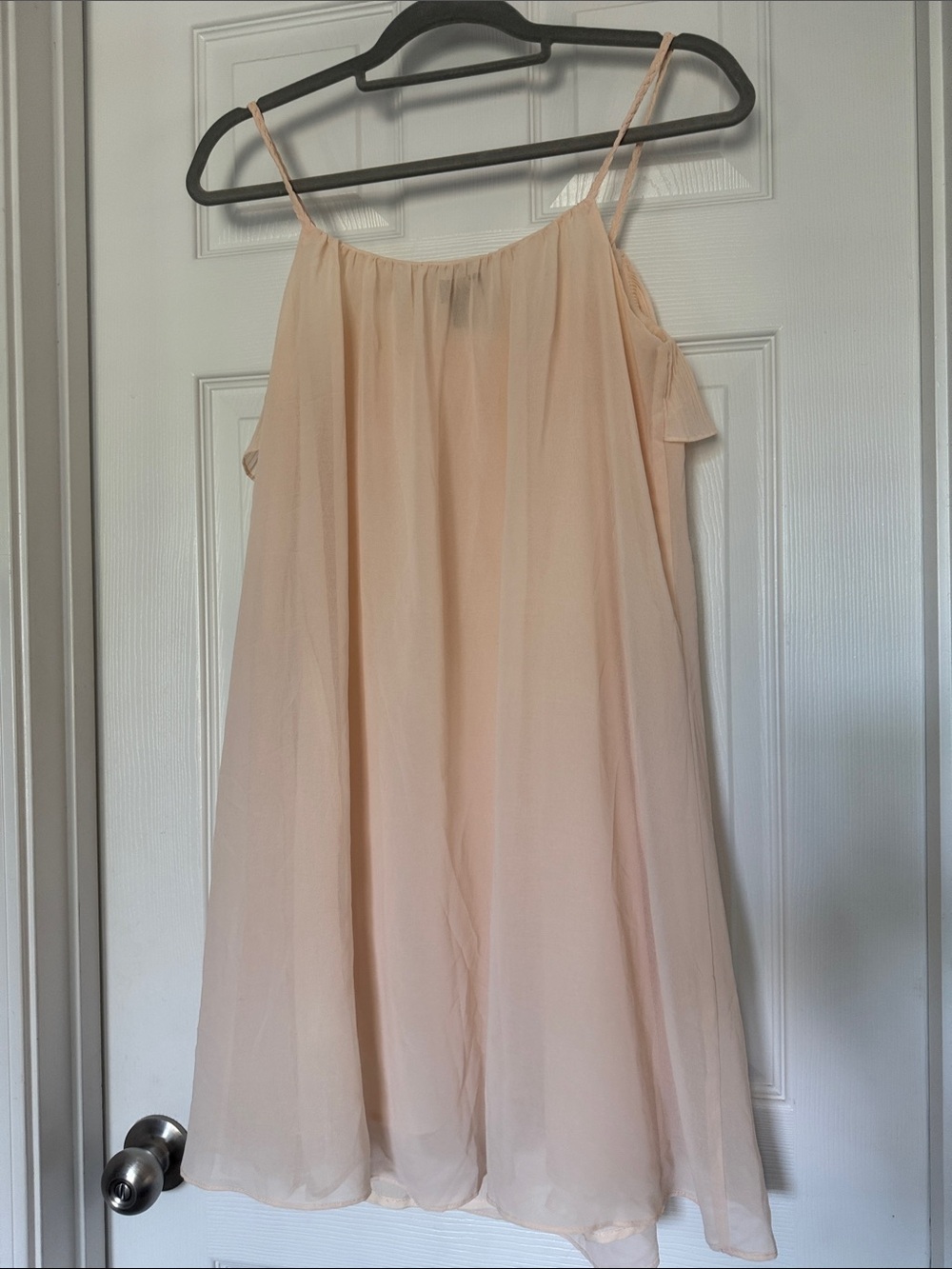 H&M Peach Pleated Ruffle Mini Slip Dress - Picture 4 of 4